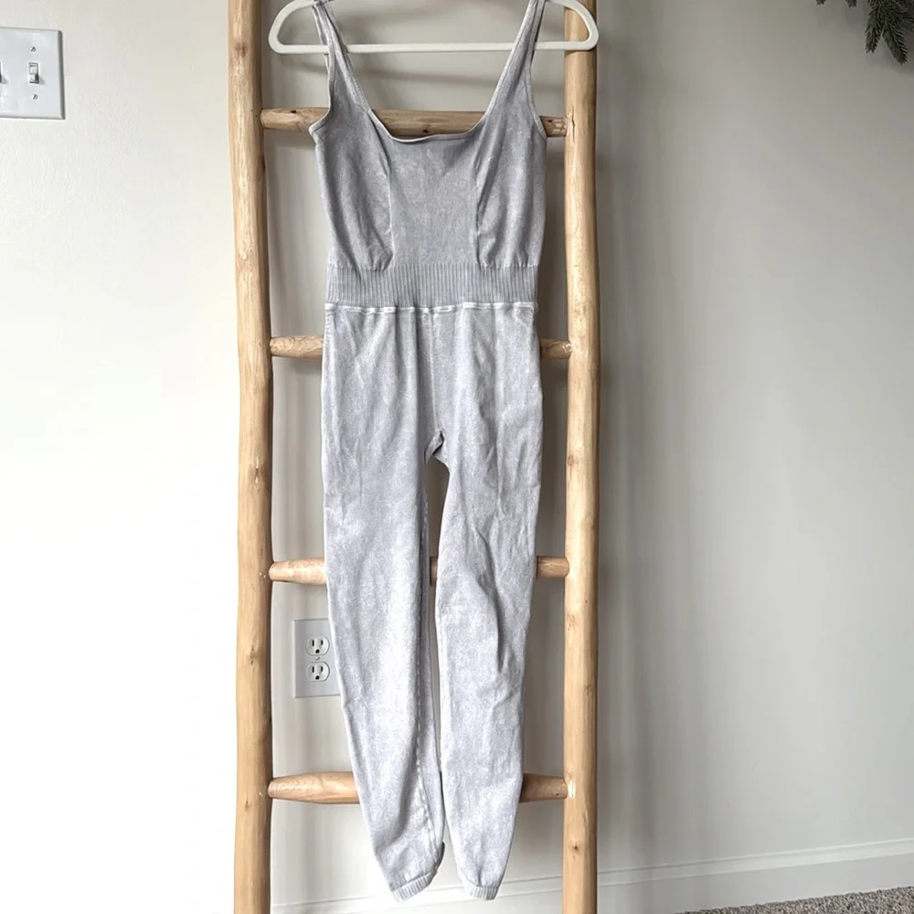 FP Movement by Free People Good Karma Onesie One Piece Jumpsuit in Ice Gray M/L - Picture 6 of 14